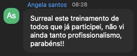 Depoimento de Angela Santos sobre o treinamento