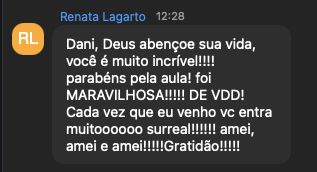 Depoimento de Renata Lagarto sobre a aula